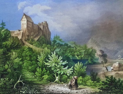 Place and castle ruin Wolfsberg, former high medieval aristocratic castle, Franconian Switzerland,