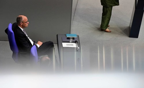 Federal Chancellor Friedrich Merz (CDU) and parts of his cabinet sit on the government bench,