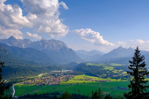 Magdalena Neuner Weg Promenade, Krepelschrofen, Wallgau, Werdenfelser Land, Upper Bavaria, Bavaria,