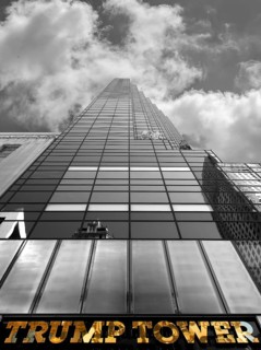 Trump Tower with lettering residential and office building, New York City, USA