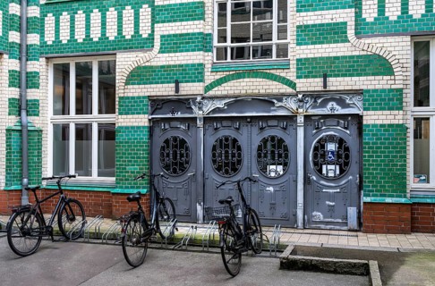 Old town house, historic residential and commercial building in Berlin Mitte, Klosterstraße,