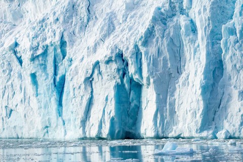 Glacier tongue, ice, bay, Lillienhöökbreen, Spitsbergen, Svalbard