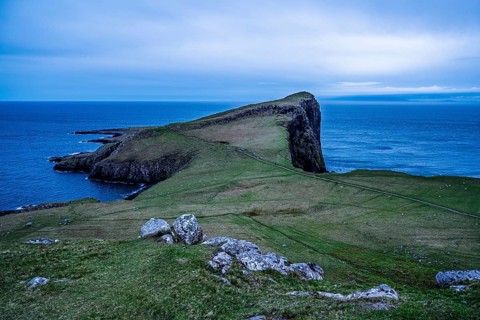 Cliffs over Neist Point Lighthouse, Isle of Skye, Scotland, UK