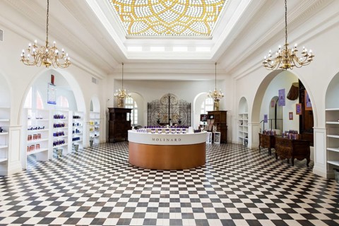 Interior view, salesroom, Perfumery Molinard, perfume manufacturer, Grasse, Alpes Maritimes,
