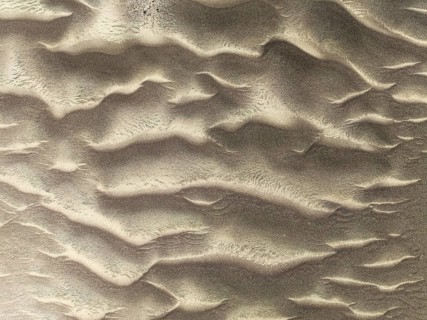 Patterns in the sand of the Namib Desert. Aerial view. Drone shot. Skeleton Coast National Park,