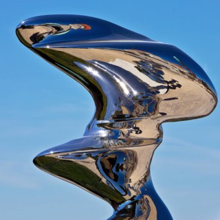 Stainless steel sculpture entitled Points of View by Tony Cragg, Mathildenhöhe, Darmstadt, Hesse,