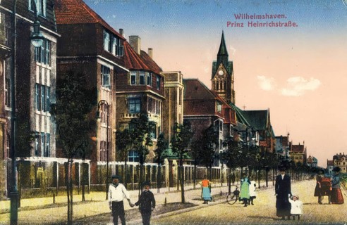 Historical postcard, picture postcard, Wilhelmshaven, Lower Saxony, Germany, digitally enhanced
