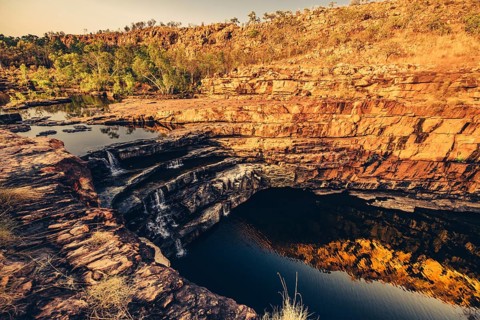 Bell Gorge, The Kimberleys, waterfall, sunrise in the outback, Australia