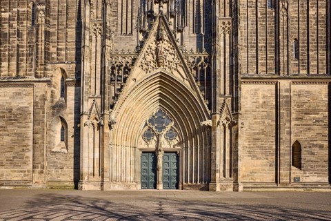 Magdeburg Cathedral, sandstone architecture, entrance portal, door, Magdeburg, state capital,