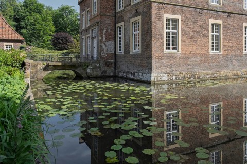 Moated castle Haus Welbergen, Ochtrup, Welbergen, Münsterland, North Rhine-Westphalia, Germany