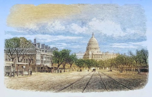 The Capitol in Washington D.C. in the 1870s, America, digital reproduction from American Pictures,