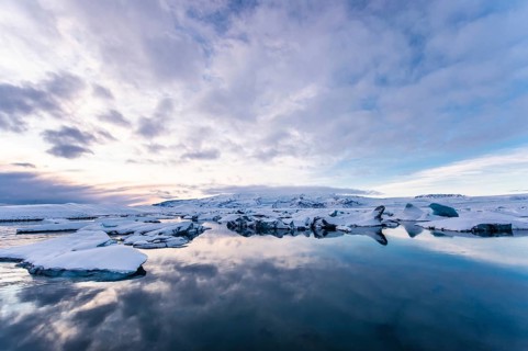 Jökulsarlon, icebergs, ice, glacial lake, Vatnajökull Glacier, winter, snow, sunset, Iceland*