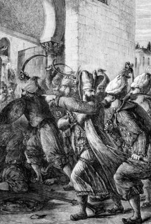 The attack by the supreme black eunuch named Nezir and his men on the Seraglio and the palace in