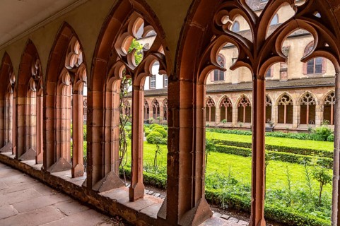 Cloister garden and cloister of the former Augustinian monastery in Landau in der Pfalz,