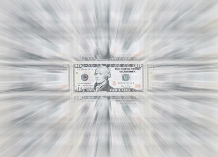 10 US dollar notes, 10 dollar banknotes, zoom effect