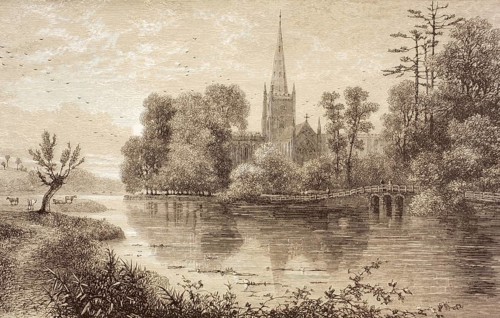 Stratford-upon-avon, England, in the 19th century. Birthplace of William Shakespeare. From the
