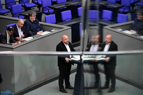 Dr Jonas Geißler (CDU/CSU) speaks on the Gaza war item on the agenda of the eleventh session of the
