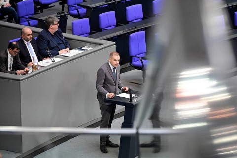 Torben Braga (AfD) speaks on the Gaza war item on the agenda of the eleventh session of the