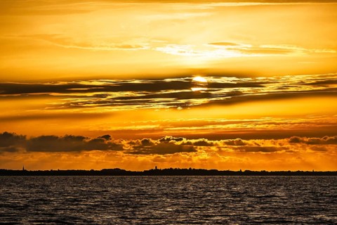 Sunset over Gironde Estuary, Braud-et-Saint-Louis, France