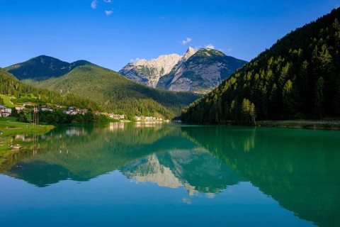 Reservoir, Lago di Santa Caterina, Auronzo di Cadore, Dolomites, Trentino, Italy