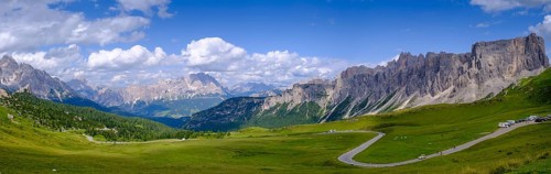 Pass Giau, Lastoni di Formin mountain, Ampezzo Dolomites, Cadore, Veneto, Italy
