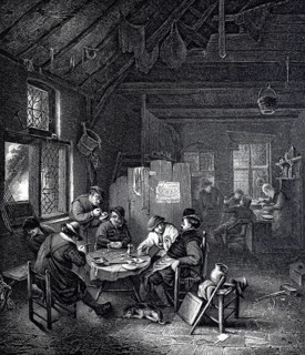 View into a Dutch village tavern, around 1650, Holland, Historical, digitally restored reproduction