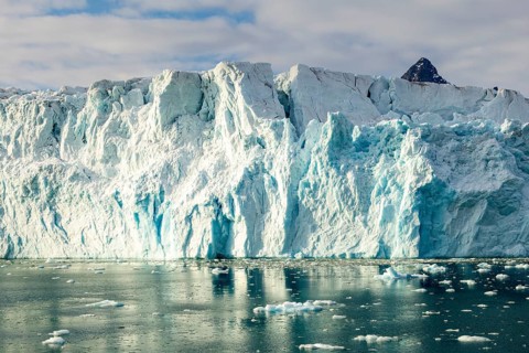 Glacier tongue, ice, break-off edge, sea, Lillienhöökbreen, Spitsbergen, Svalbard