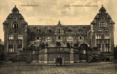 Historical postcard, picture postcard, naval officers' mess Wilhelmshaven, Lower Saxony, Germany,