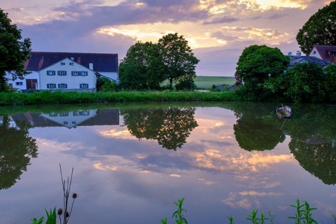 Sunset at Karlsgraben or Fossa Carolina in Graben near Treuchtlingen, Altmühltal, Middle Franconia,