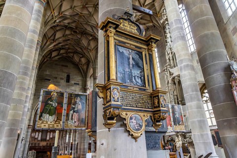 Protestant parish church of St Michael. As Johannes Brenz's place of work, it was the starting