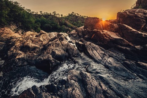 Sunrise Edith Falls in northern Australia, Australia
