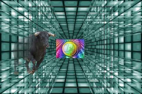 Symbol photo, bull as a sign of recovery, euro new reserve currency, dollar weakness, USA under