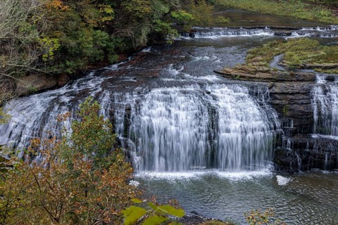 Middle Falls (Big Falls) in Burgess Falls State Park near Cookeville, Tennessee