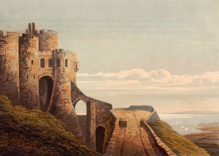 Dover Castle, castle near Dover, England, around 1850, after a painting by Theodore Henry Adolphus