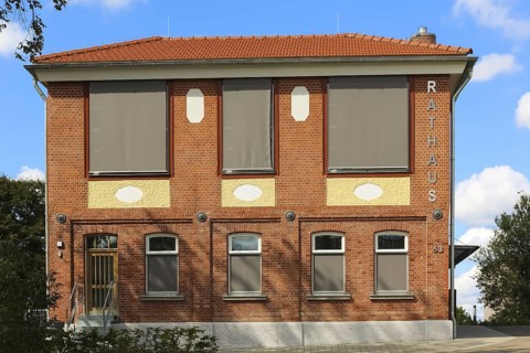 New town hall in the former Kindler corset factory, former Gotthold Kindler and Cie. corset