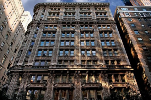 Decorative terracotta façade in French Renaissance style, New York City, USA