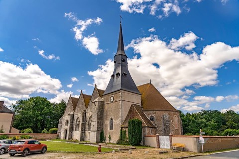 The Notre-Dame church in Alluyes, Centre-Val de Loire, France