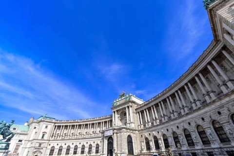 Austria, Vienna, famous Hofburg palace and Heldenplatz - Heroes Square plaza