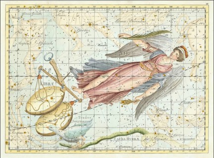 Zodiac sign, Virgo, Libra, star chart, universe, astrology, horoscope, after Johann Elert Bode (19