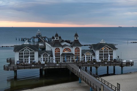The Sellin pier on Rügen at sunset, Mecklenburg-Western Pomerania, Germany