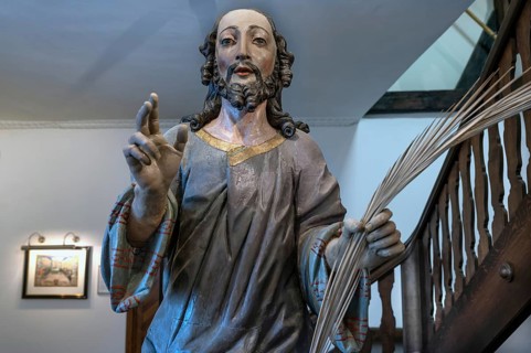 Palmesel, created in 1767, detail of Jesus, Städtisches Museum, Krummebergstr. 30, Überlingen,