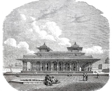 A part of the palace in Fort Allahabad, 1860, today Prayagraj in India, digitally enhanced