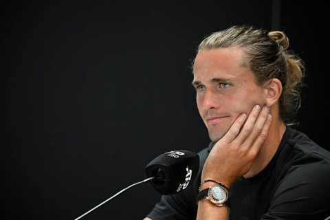 Press conference, PK, portrait, Alexander Zverev GER, thoughtful, wristwatch Jacob & Co Casino