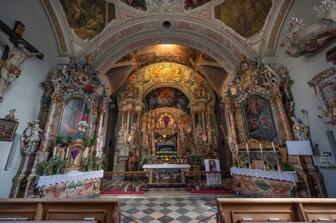 Holy Sepulchre, painted around 1767 by the painter Johann Joachim Pfaundler, St Donatus Church,