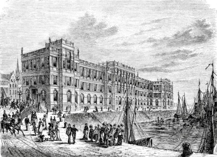 The Art Academy in Düsseldorf around 1885, North Rhine-Westphalia, Germany, Historical, digitally
