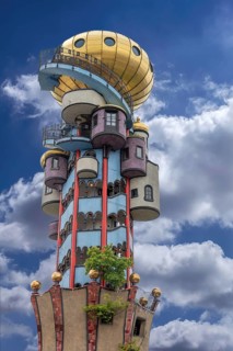 Tower of the Kuchlbauer brewery, designed by the artist Friedensreich Hundertwasser, Römerstr, 5-9,