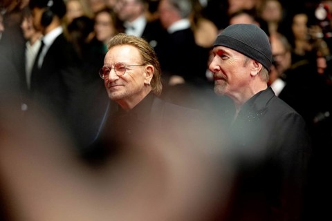 Cannes, France - 16.5.2024: The Edge and U2 singer Bono during the Bono: Stories Of Surrender red