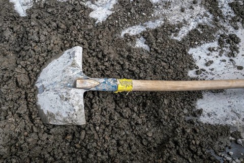 Construction site Shovel gravel