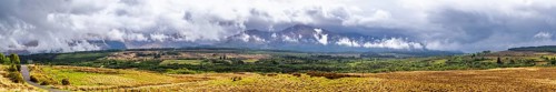 Panorama of Nevis Range Mountains from Commando Memorial, Grampian Mountains, Fort William,