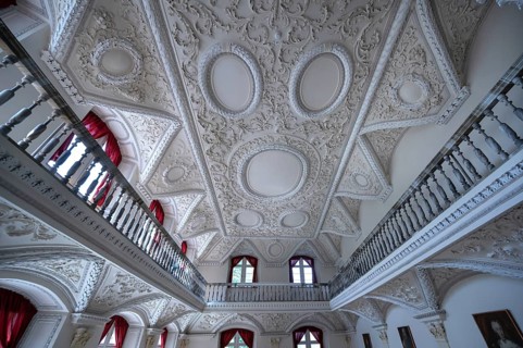 Baroque stucco ceiling in the large banqueting hall 1695 to 1700, Municipal Museum, Überlingen,